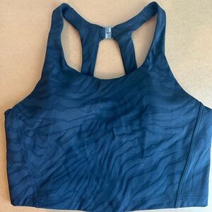 Athleta ULTIMATE LONGLINE BRA A-C size L. Black Zebra